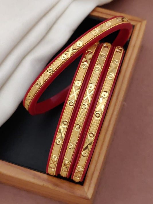 Daily Wear Chip Design Gold Plated Bangles