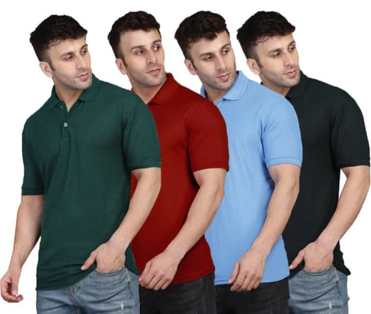 Men's Half Sleeves Polo Neck T-shirt