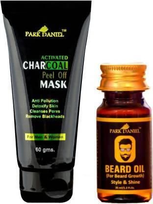 Park Daniel Activated Charcoal Peel off Mask & Beard Growth Oil (Pack of 2)