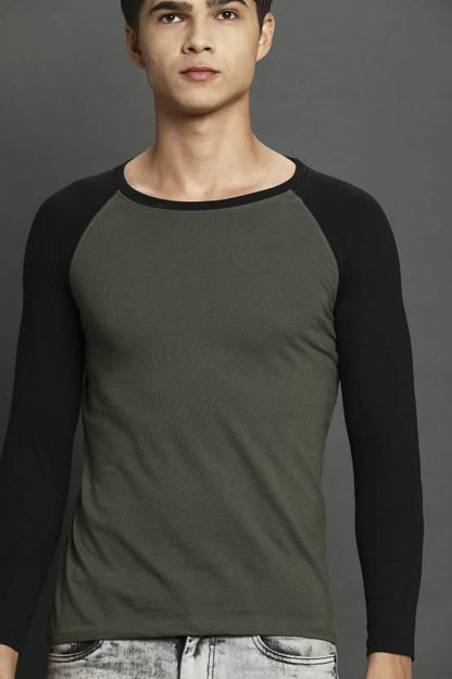 SKITTZZ Cotton Solid Full Sleeves Mens Round Neck T-Shirt